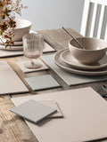 Set of 4 Natural Reversible Faux Leather Placemats and Coasters Set
