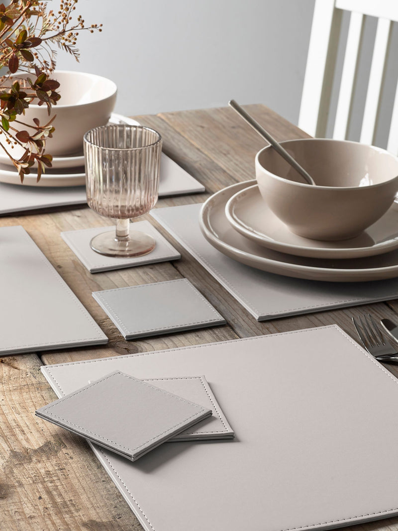 Black Reversible Faux Leather Placemats and Coasters Set of 4