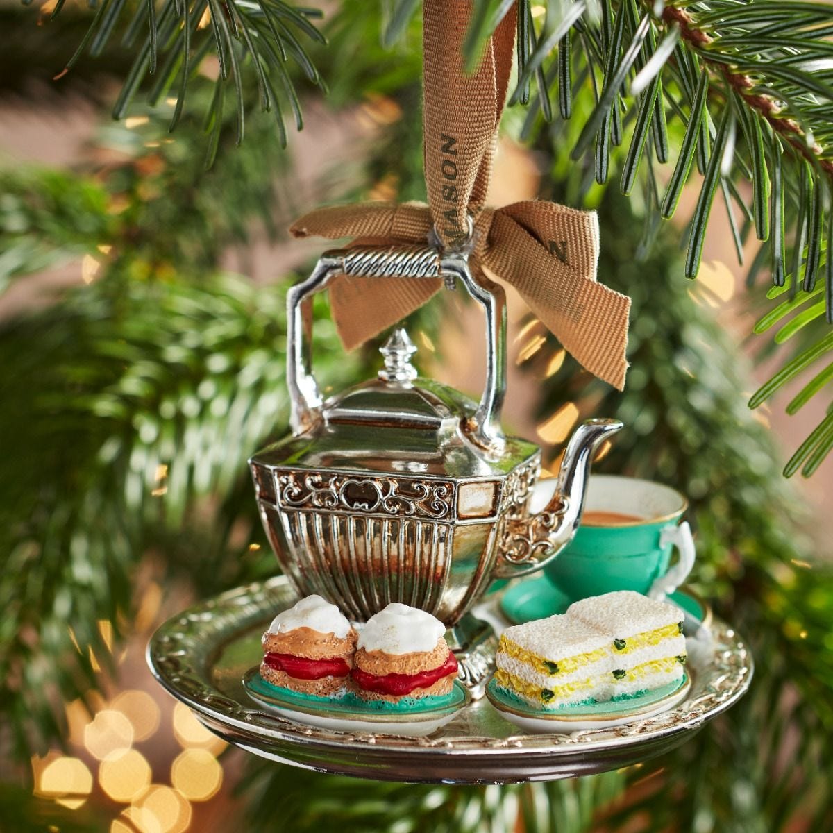 Fortnum's Afternoon Tea Tray Christmas decoration, UK version