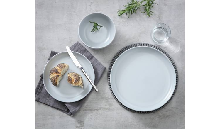 Habitat 12 Piece Stoneware Dinner Set - Matt Grey GOODS Argos