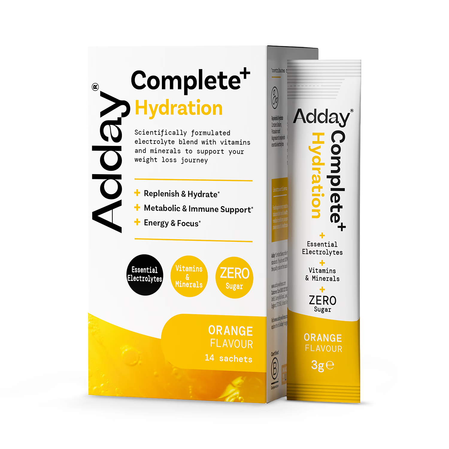 Adday hydration drink mix orange 14 x 3g, UK version