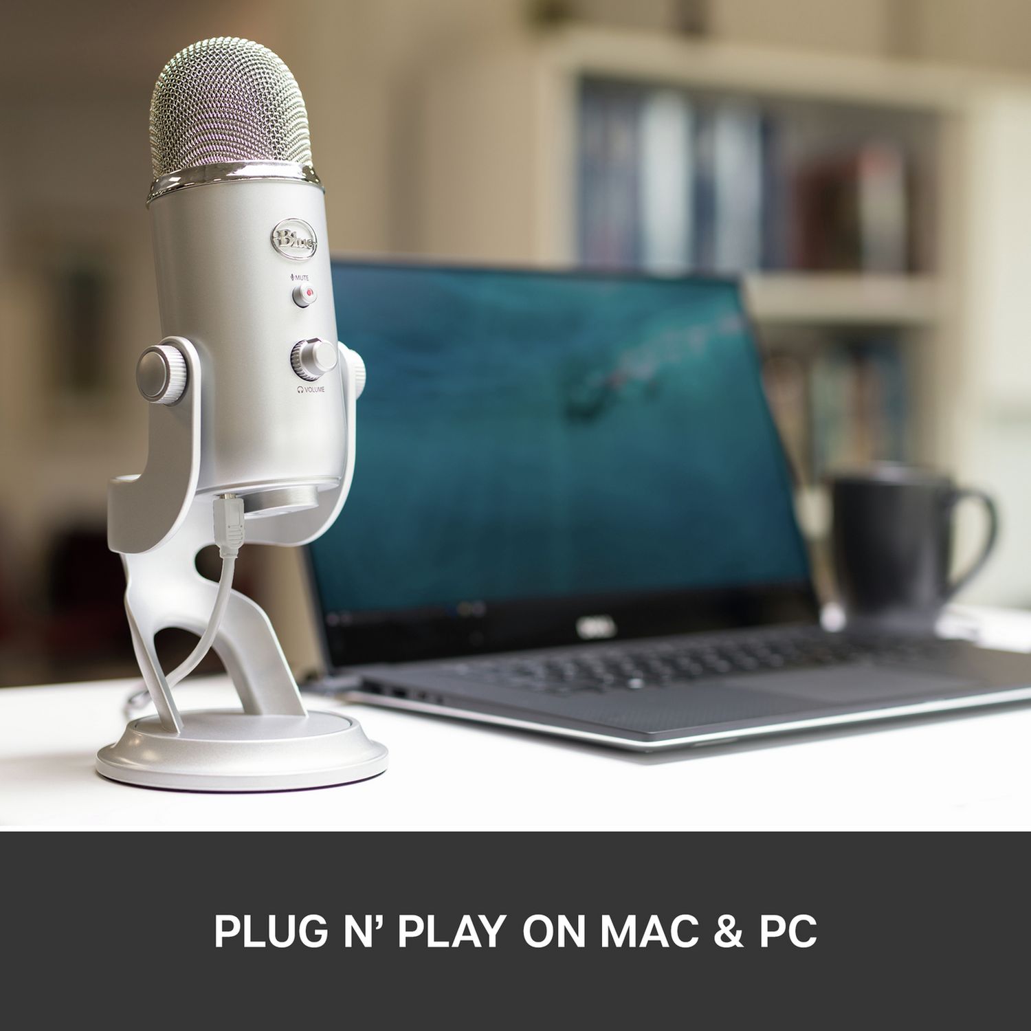 Blue Yeti USB streaming microphone Silver - British product
