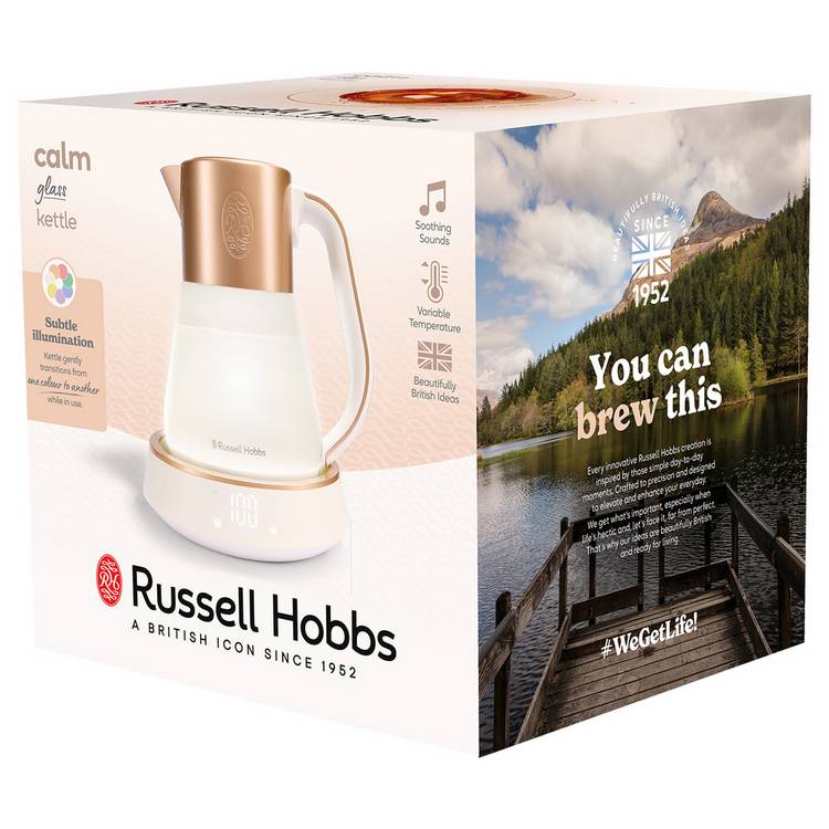 Russell Hobbs Calm glass variable temperature kettle 1.7L (British brand)