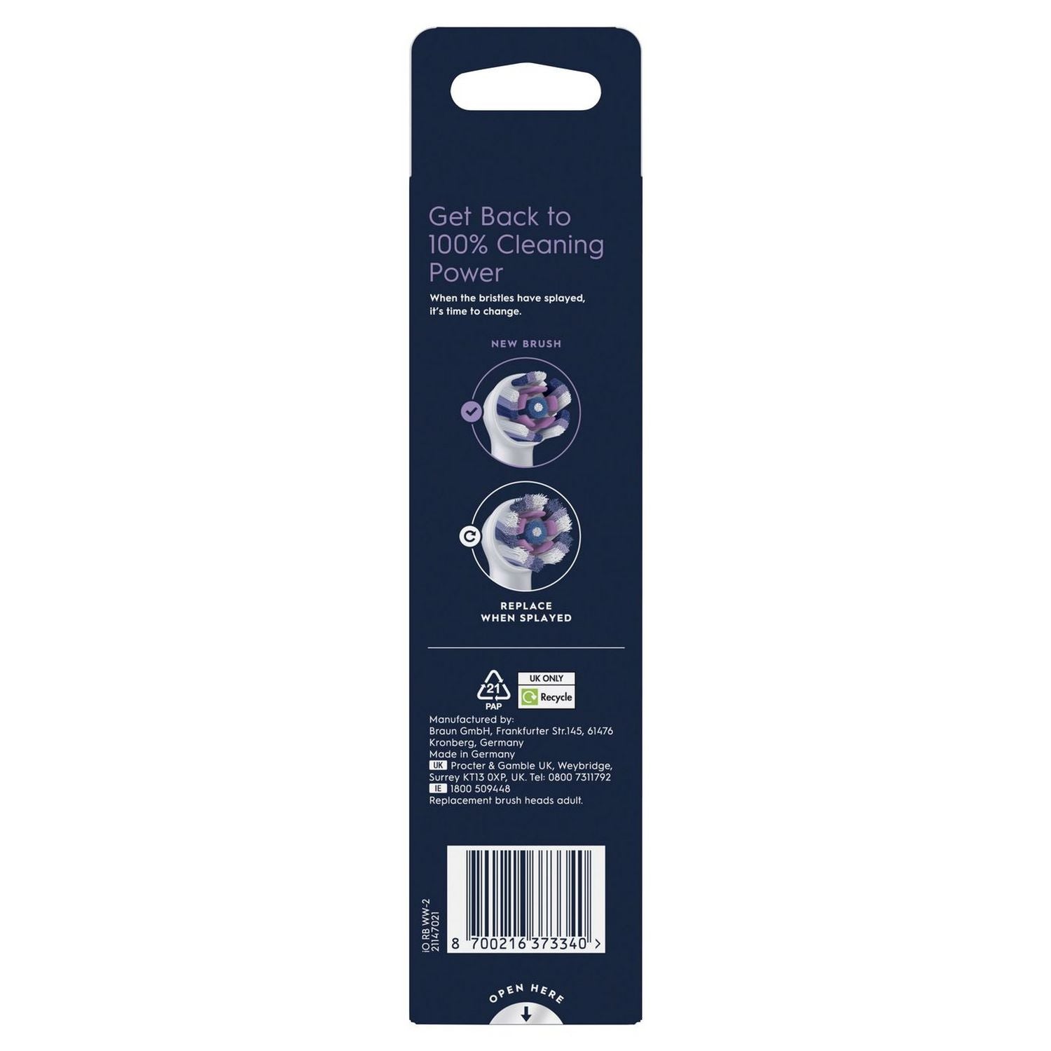 Oral-B iO Radiant White toothbrush heads 2 pack (British brand)