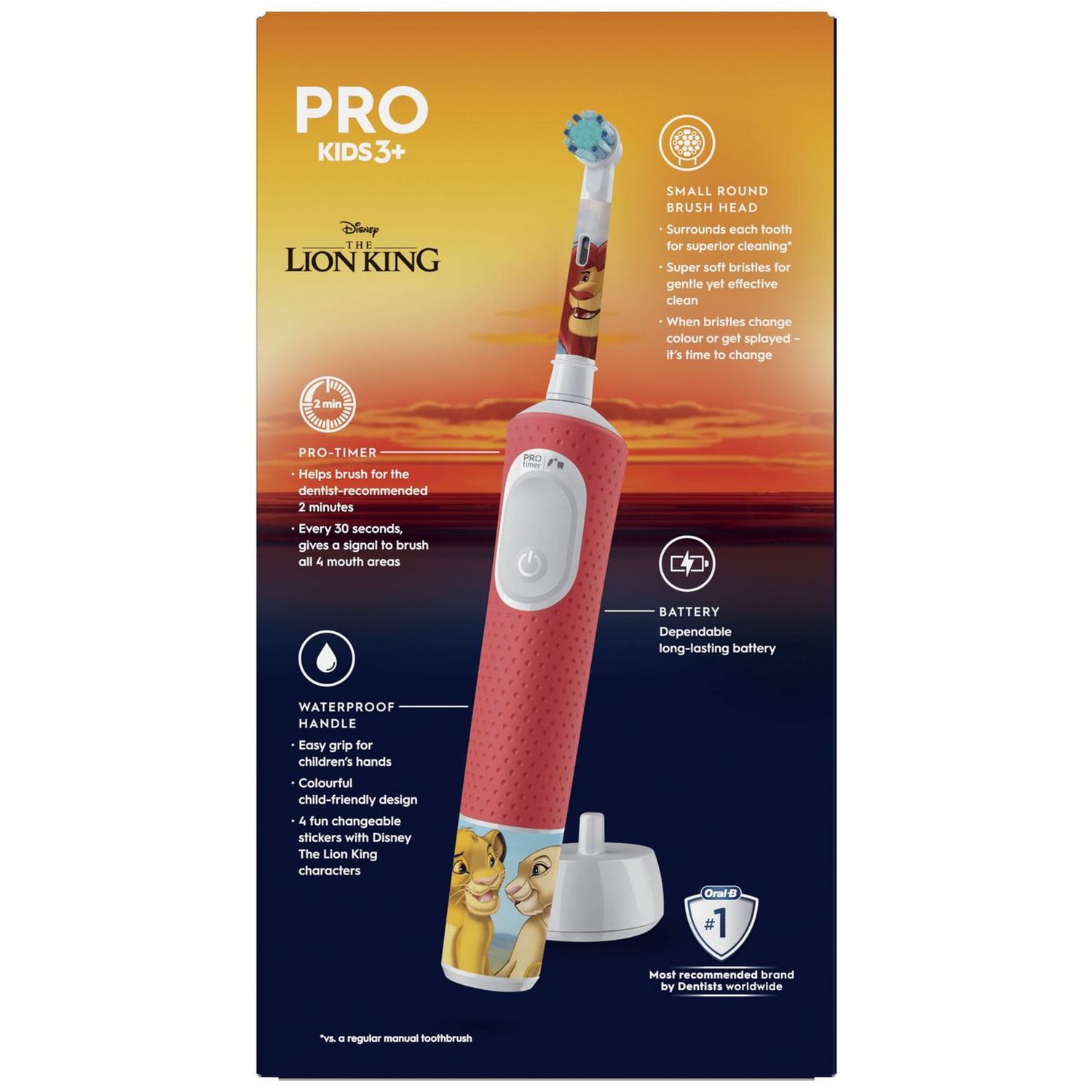 Oral-B Lion King kids electric toothbrush in red - British product