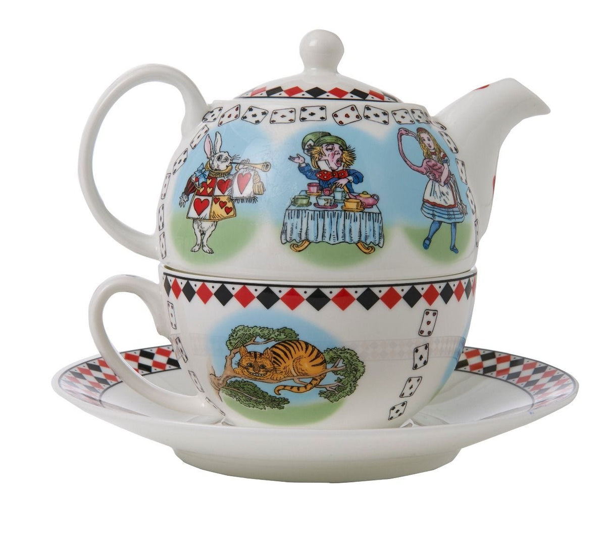 Halcyon Days Alice in Wonderland tea for one teapot set, UK version