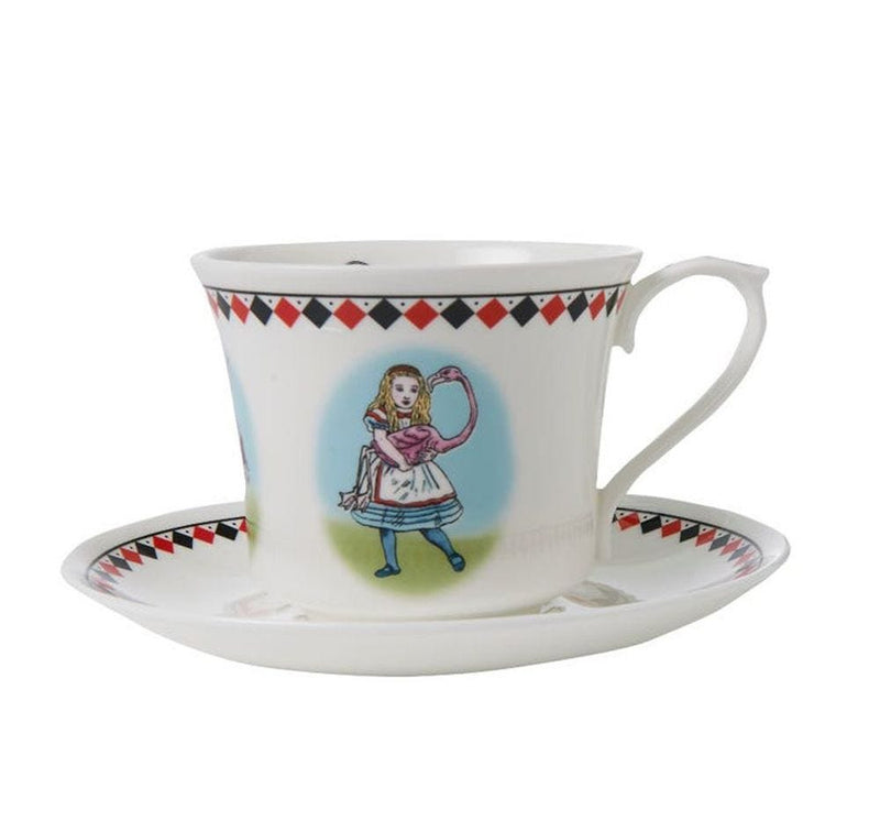 Halcyon Days Alice in Wonderland teacup and saucer (British brand)