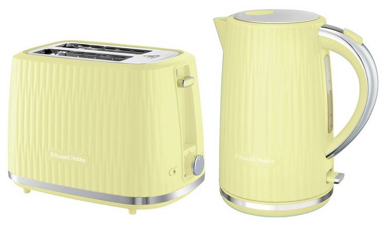 Russell Hobbs Eden kettle and toaster set lemon yellow, imported from the UK