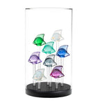 Lalique crystal fish display base and lid with stands 32x18x18cm, UK version