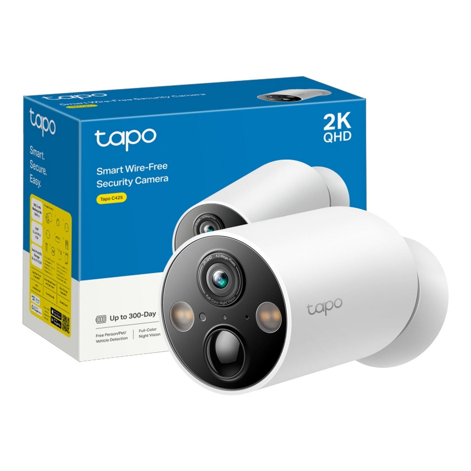Tapo C425 2K smart battery Wi-Fi outdoor security camera (British brand)