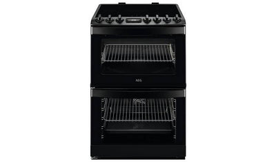 Argos AEG CIB6743MCB Dobbel Elektrisk Komfyr Svart 60cm - Kjøp online hos McGrocer