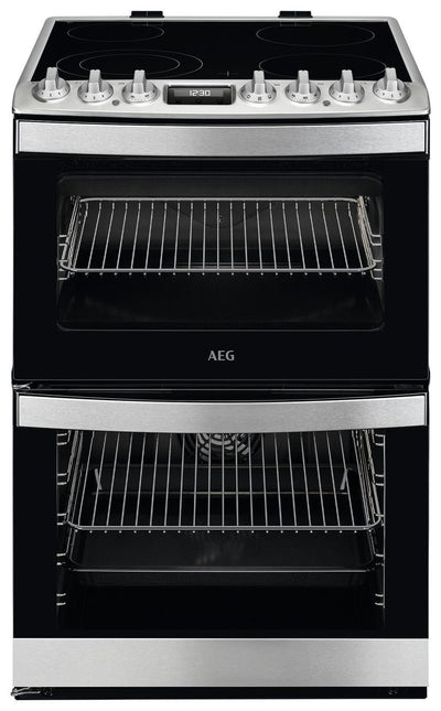 Argos AEG CCB6741ACM 60cm Dobbel Elektrisk Komfyr - Rustfritt Stål - Kjøp online hos McGrocer