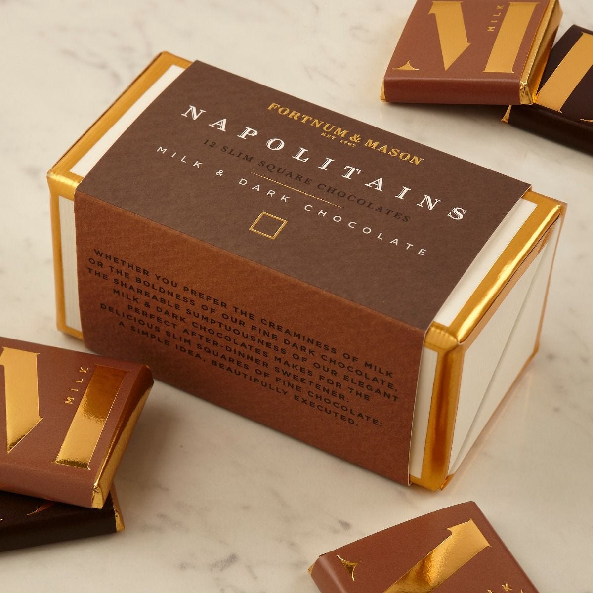 Fortnum's assorted milk and dark chocolate Napolitains 78g (British brand)