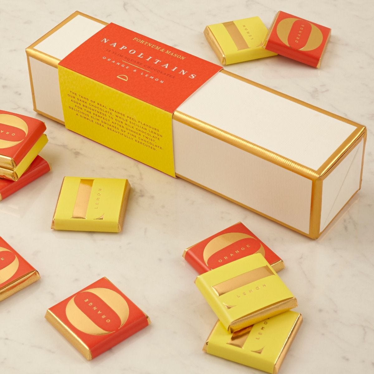 Fortnum's Napolitains orange lemon chocolate 182g, imported from the UK