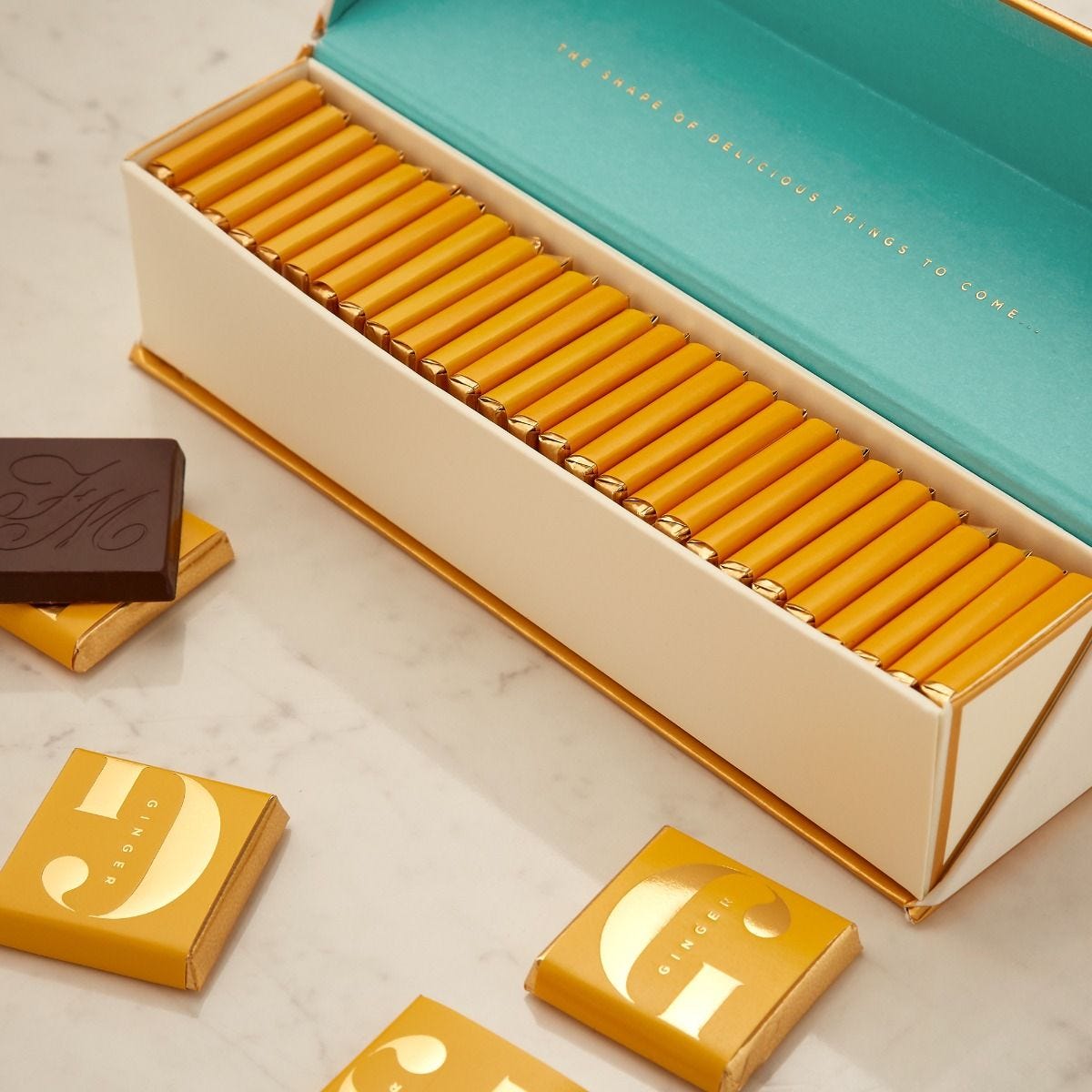 Fortnum's ginger Napolitains chocolate squares 182g (British brand)