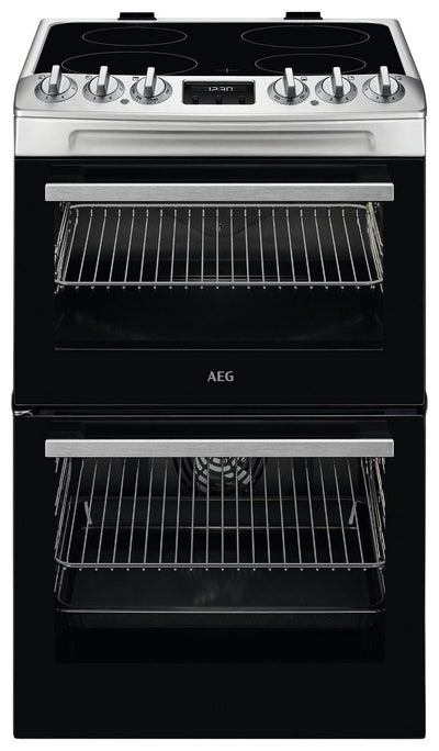 Argos AEG CCX1530ACM Dobbel Elektrisk Komfyr Rustfritt Stål 55cm - Kjøp online hos McGrocer