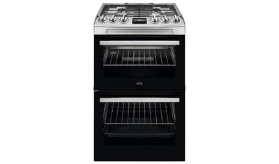 Argos AEG CGX1130ACM 55cm Dobbel Gasskomfyr Rustfritt Stål - Kjøp online hos McGrocer