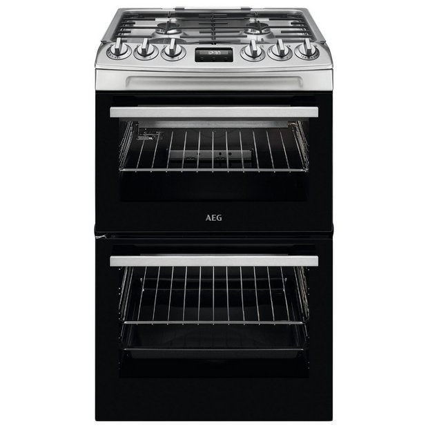 AEG Edelstahl 55cm Doppelbackofen Gasherd – Britisches Produkt