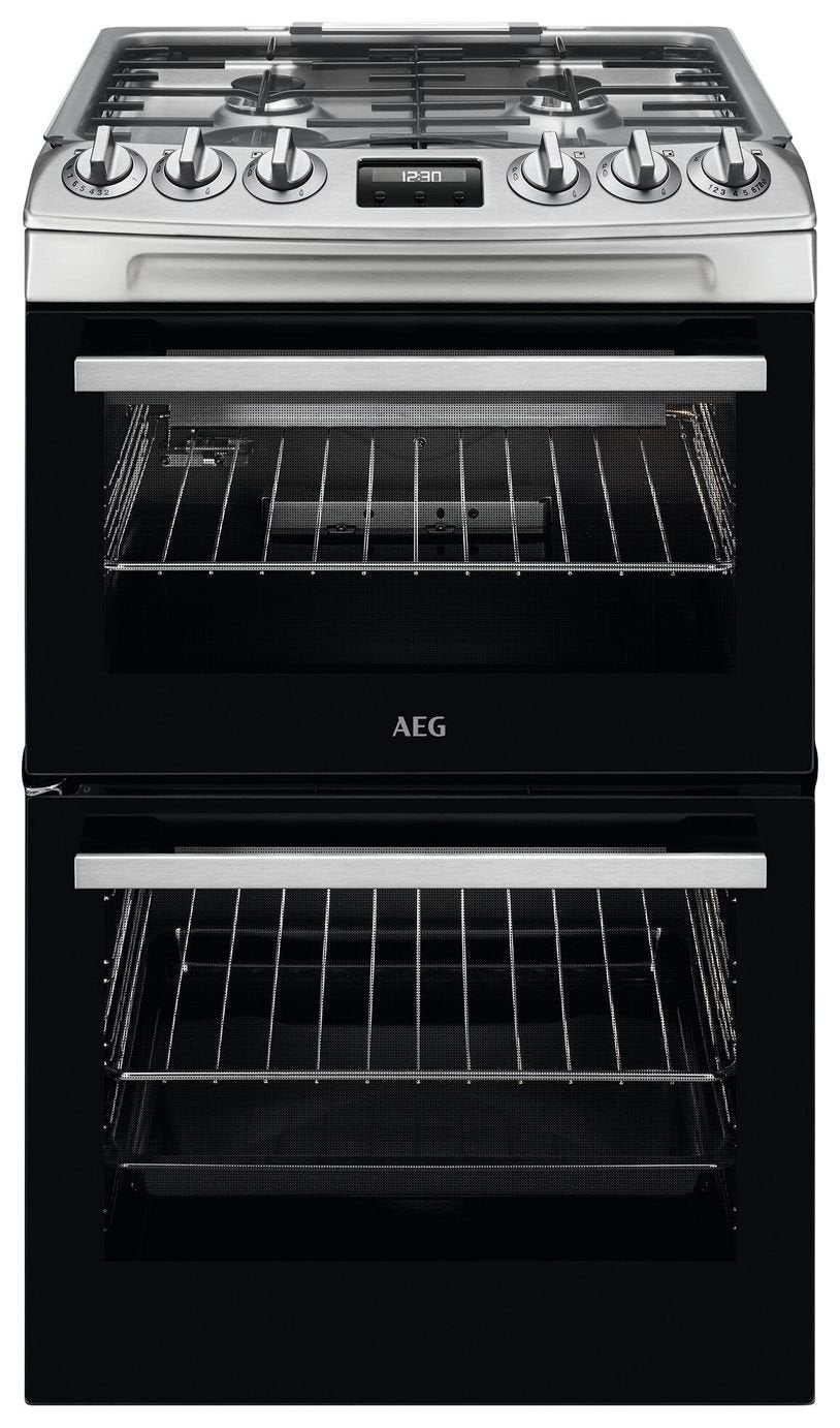 AEG Edelstahl 55cm Doppelbackofen Gasherd – Britisches Produkt