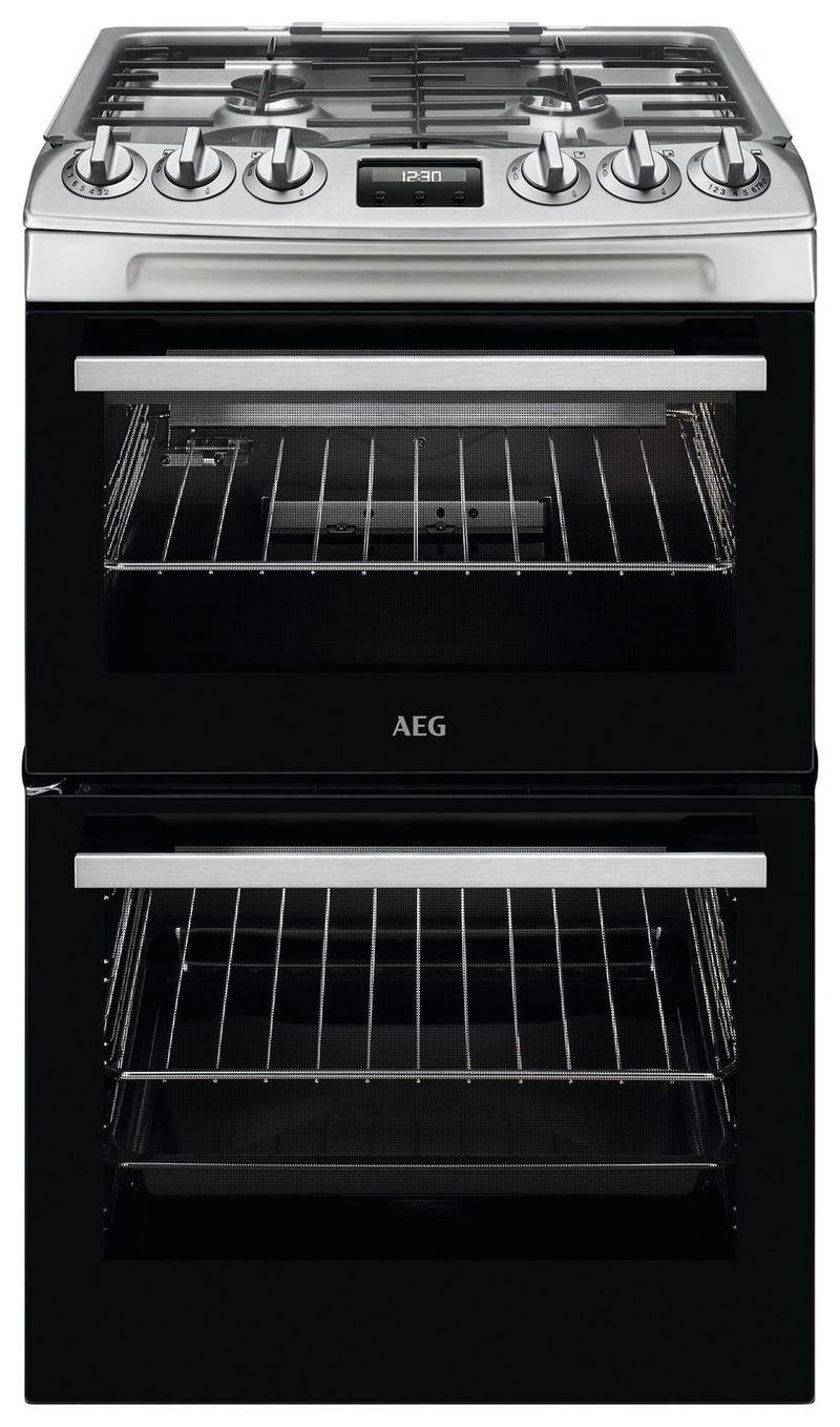 AEG Edelstahl 55cm Doppelbackofen Gasherd – Britisches Produkt