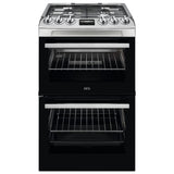 AEG stainless steel 55cm double oven gas cooker - British product