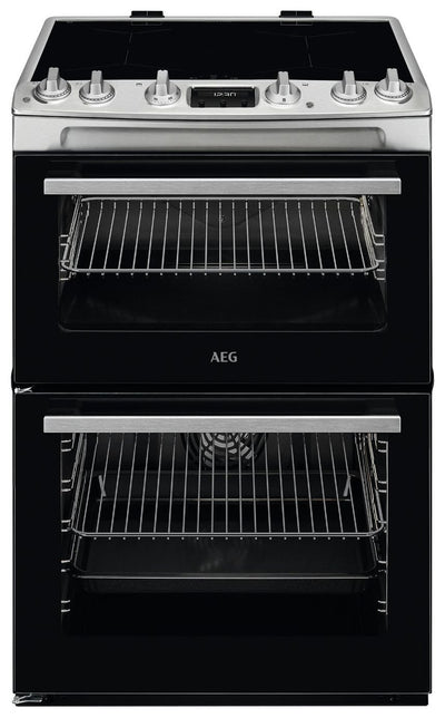 Argos AEG CIX6540ACM 60cm Dobbel Elektrisk Komfyr i Rustfritt Stål - Kjøp online hos McGrocer