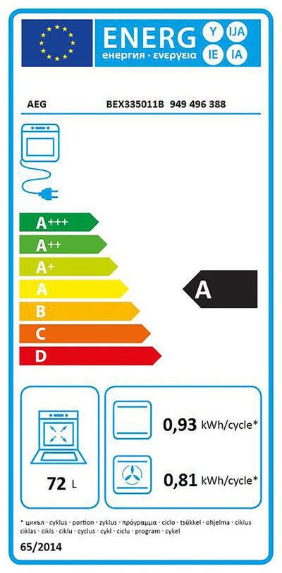 Argos AEG BEX335011B Innebygd Enkelt Elektrisk Ovn Svart - Kjøp online hos McGrocer