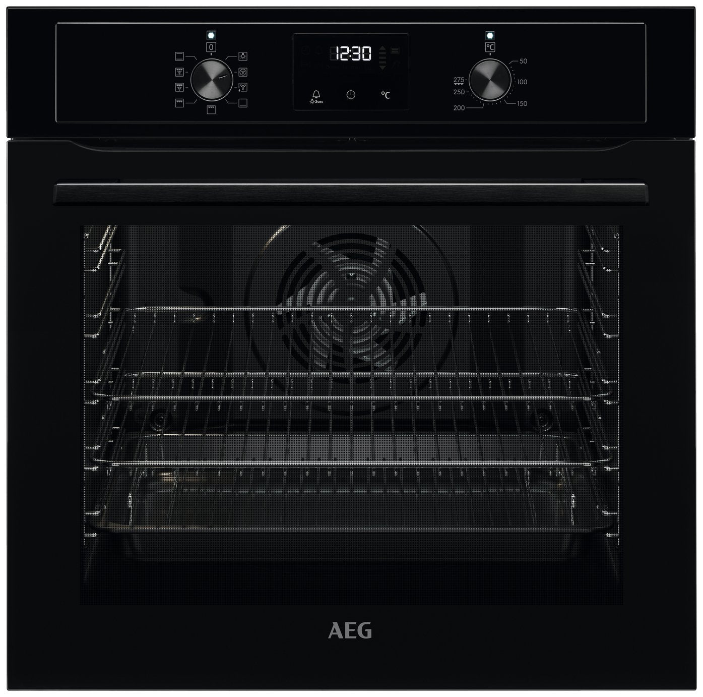 AEG Built-In Single Electric Oven in Black with 72 litre capacity - British product