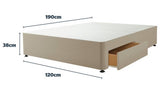 Silentnight Small Double divan bed base in sandstone (British brand)