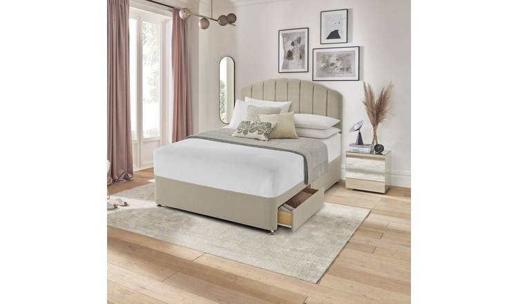 Silentnight Small Double divan bed base in sandstone (British brand)