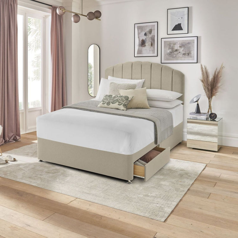 Silentnight Small Double divan bed base in sandstone (British brand)