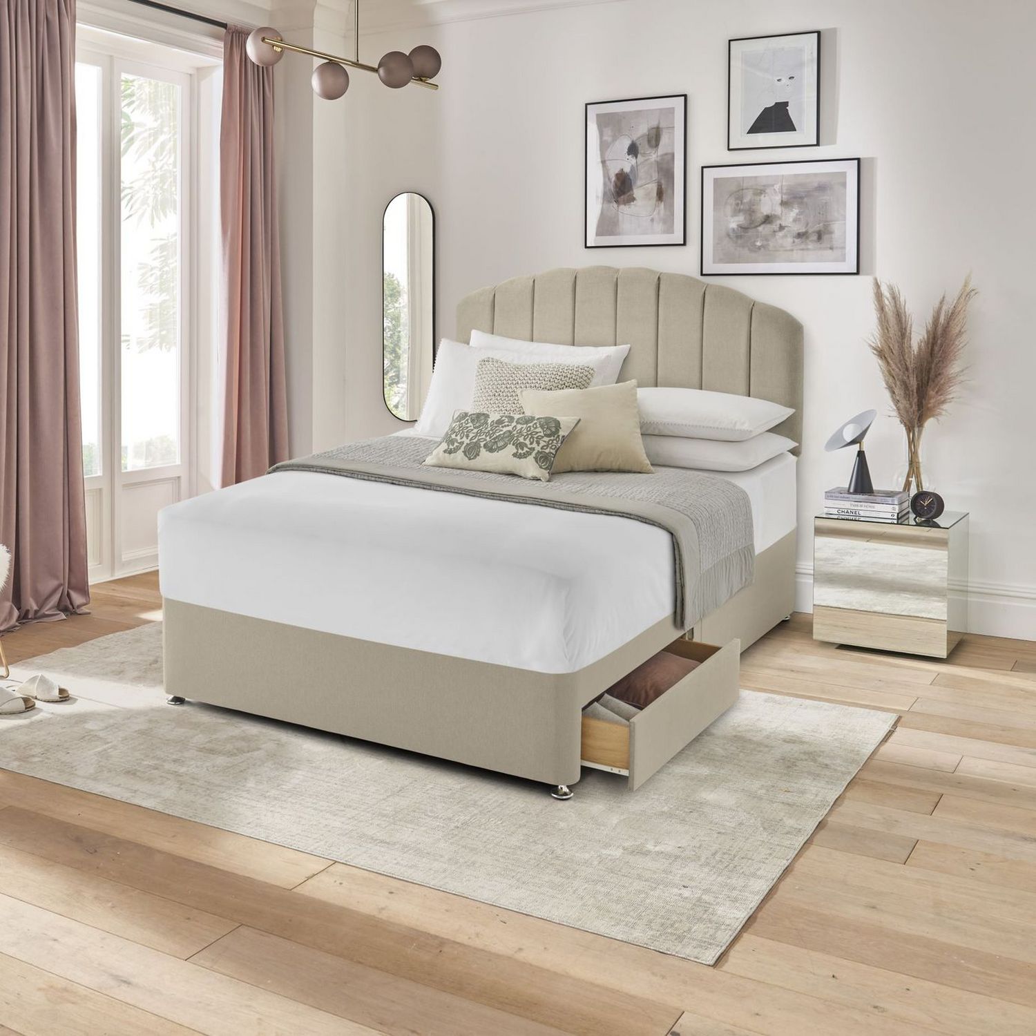 Silentnight Double Divan Bed Base Sandstone (British brand)