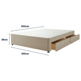Silentnight Kingsize 4 Drawer Divan Bed Base Sandstone (British brand)