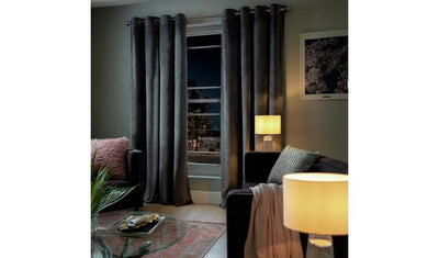 Argos Habitat Grey Velvet Dimout Eyelet Curtains 117x183cm- Buy online at McGrocer