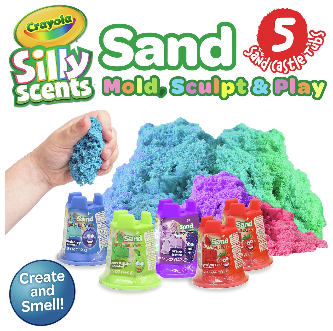 Crayola Silly Scents Moulding Sand 5 x 5oz Tubs - British product