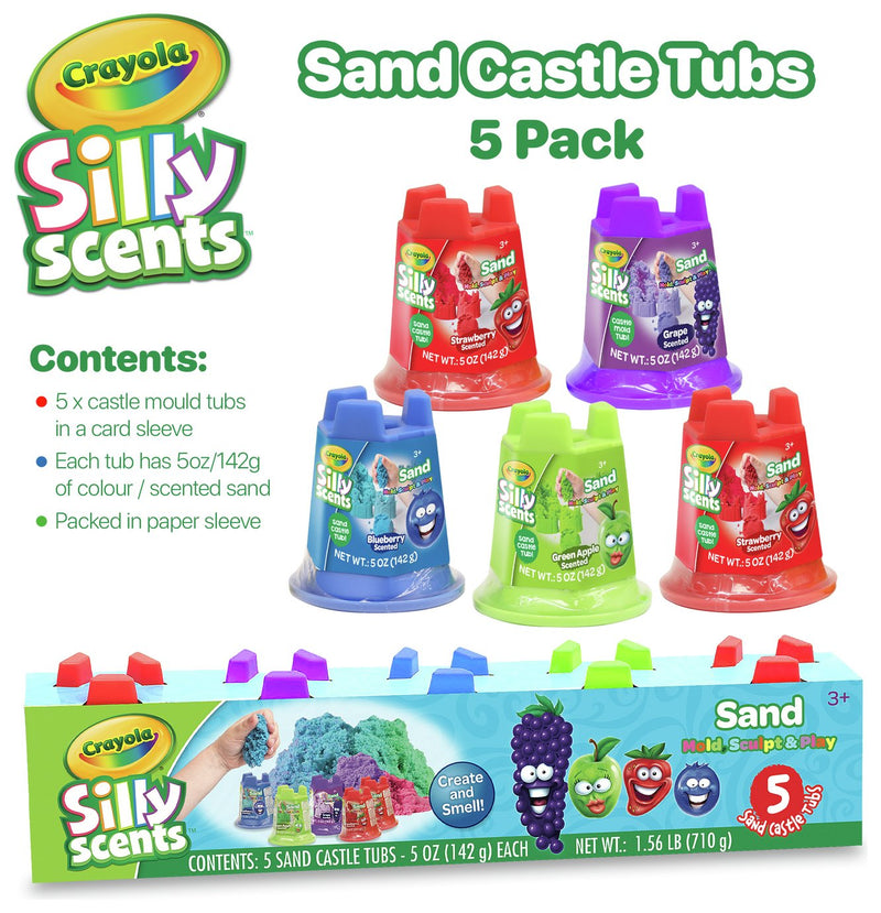 Crayola Silly Scents Moulding Sand 5 x 5oz Tubs - British product