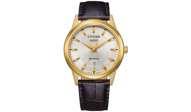Citizen Eco Drive watch brown leather strap, imported from the UK