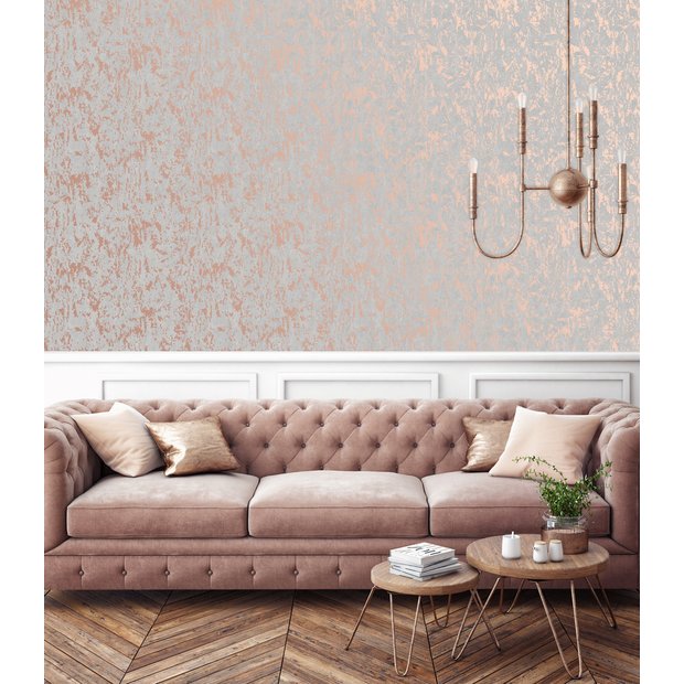 Superfresco Milan Rose Gold Textured Wallpaper 52cm x 10m roll (British brand)