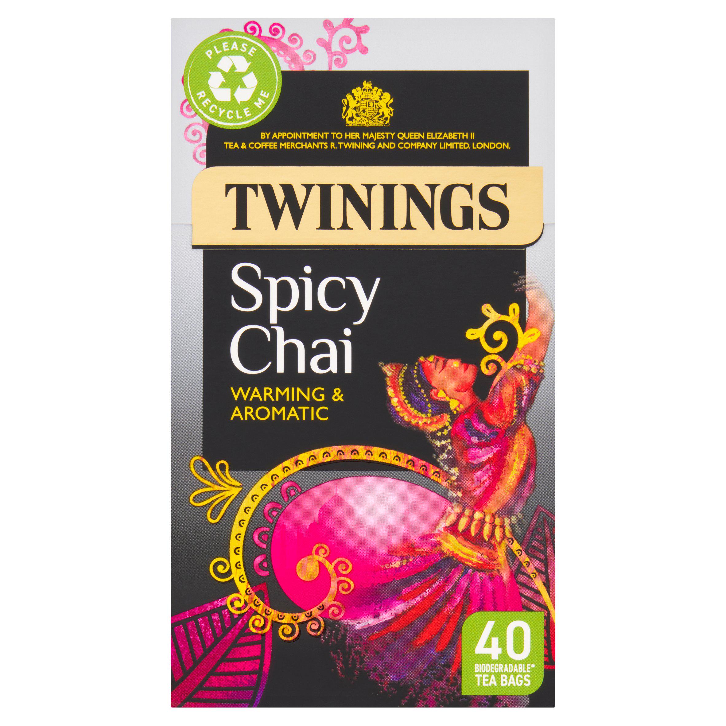 Twinings Spicy Chai Plant-Based Tea Bags 100g x40 GOODS Sainsburys   