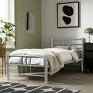 Argos Home single metal bed frame in silver - British product