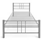 Argos Home single metal bed frame in silver - British product