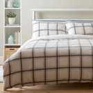 Argos Home checked grid fleece cream bedding set single - British product