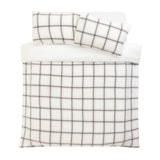 Argos Home checked grid fleece cream bedding set single - British product