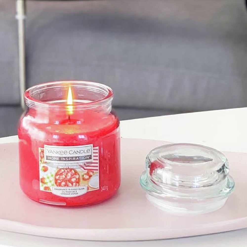 Yankee Candle Sugared Strawberries medium jar scented candle (British brand)