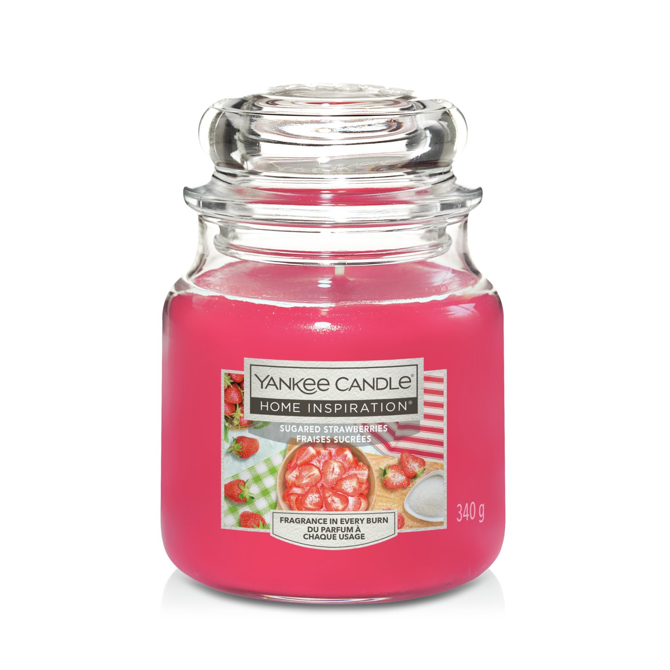 Yankee Candle Sugared Strawberries medium jar scented candle (British brand)