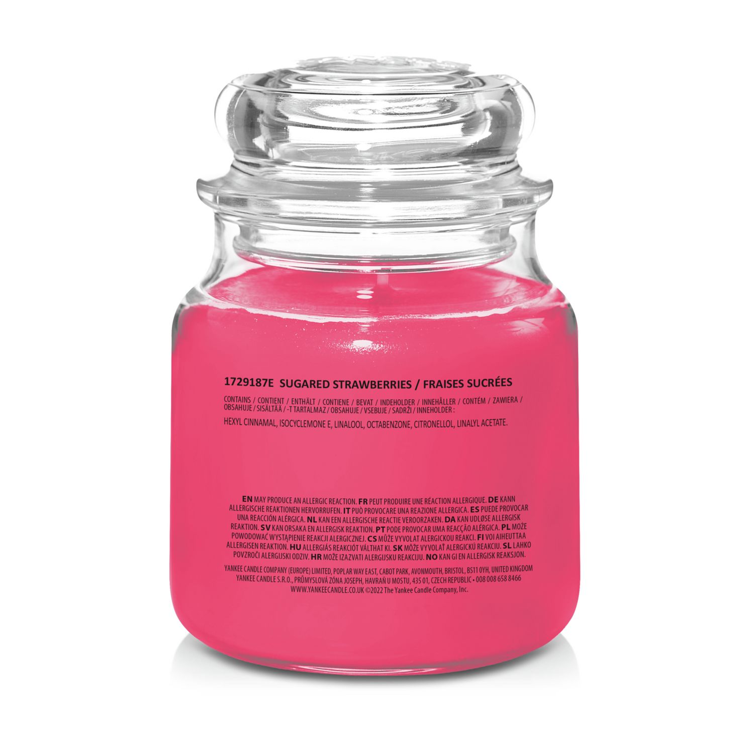 Yankee Candle Sugared Strawberries medium jar scented candle (British brand)