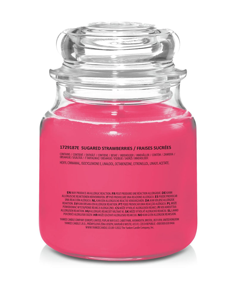 Yankee Candle Sugared Strawberries medium jar scented candle (British brand)