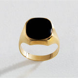 Revere 9ct yellow gold onyx signet ring, UK version