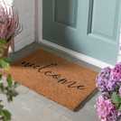 Habitat Welcome Natural & Black Short Pile Doormat 60x40cm, UK version