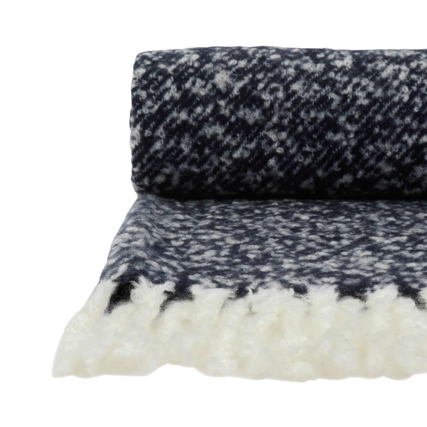 Habitat faux mohair throw navy 125x150cm, UK version